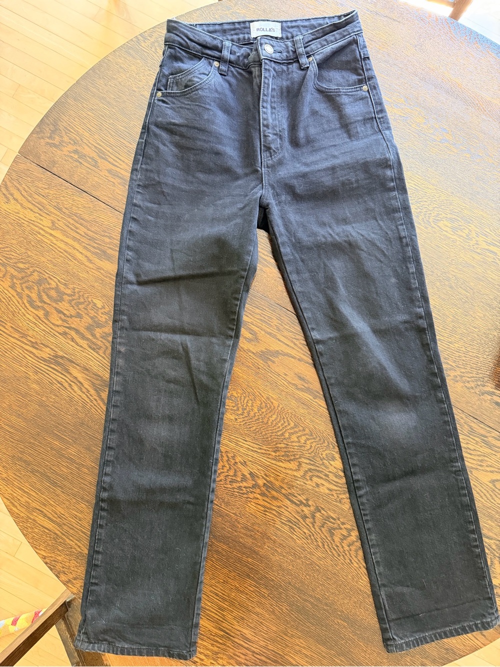 ROLLA'S Women's High-Rise Straight Jeans in Black